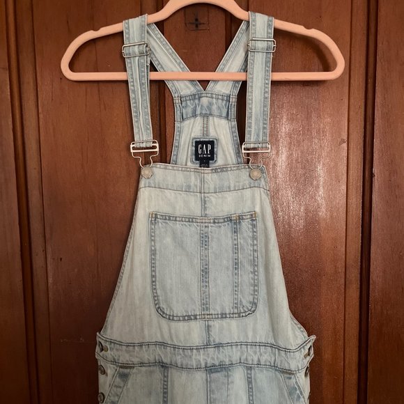 Gap Relaxed Denim Overalls, Light Indigo, S - Picture 5 of 9